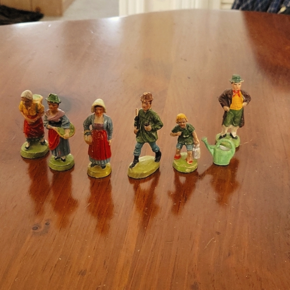 Germany Tyrol Plaster/Chalkware/Composite Figurines - 7 pcs.